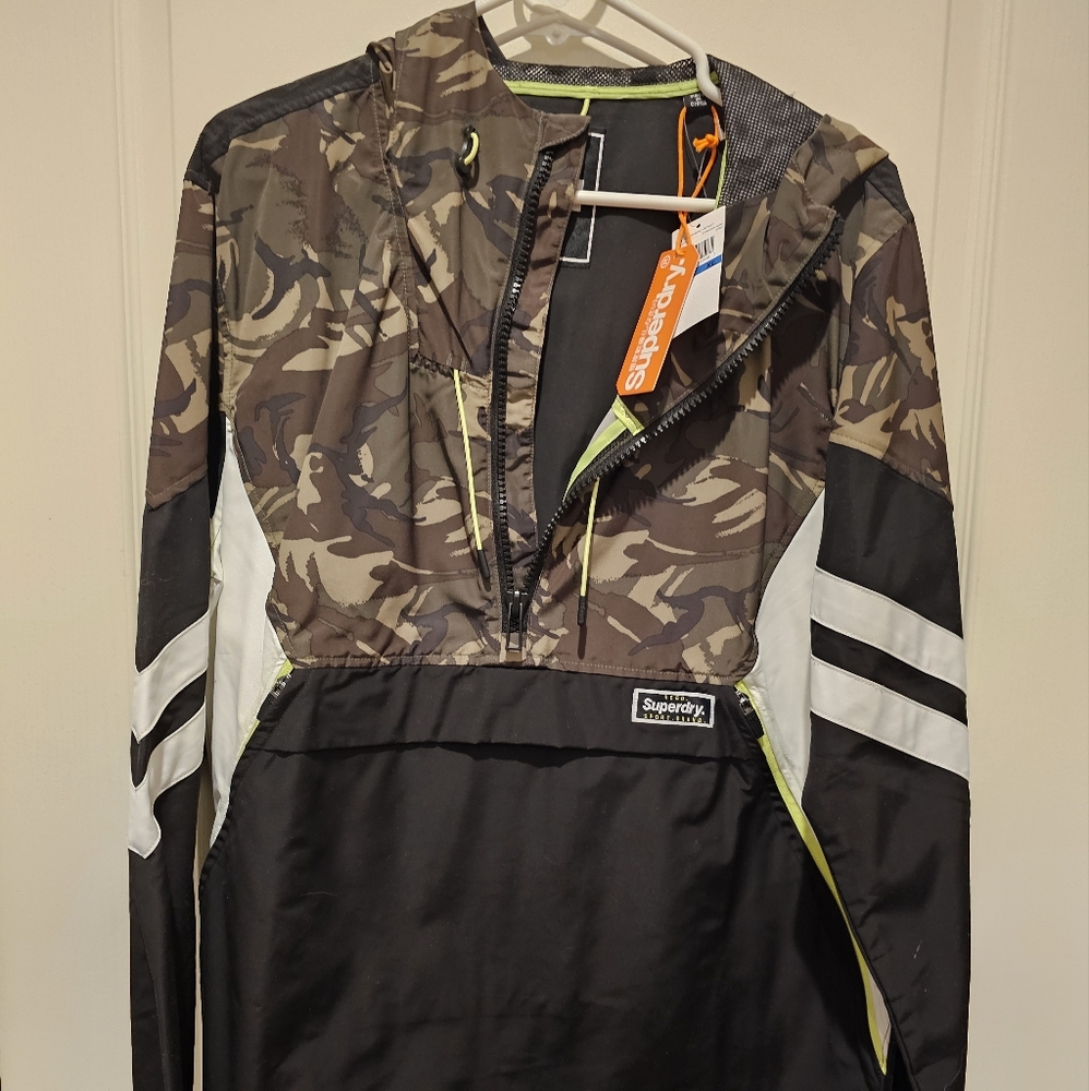 Superdry Men's Pullover Rain Jacket, Multicolor, Size XL, NWT